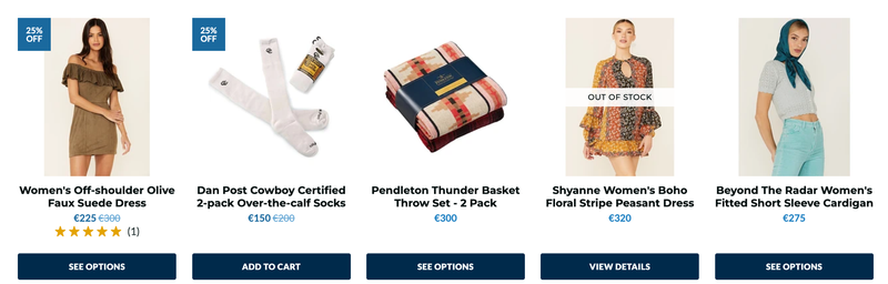 Avaliações em listas de produtos