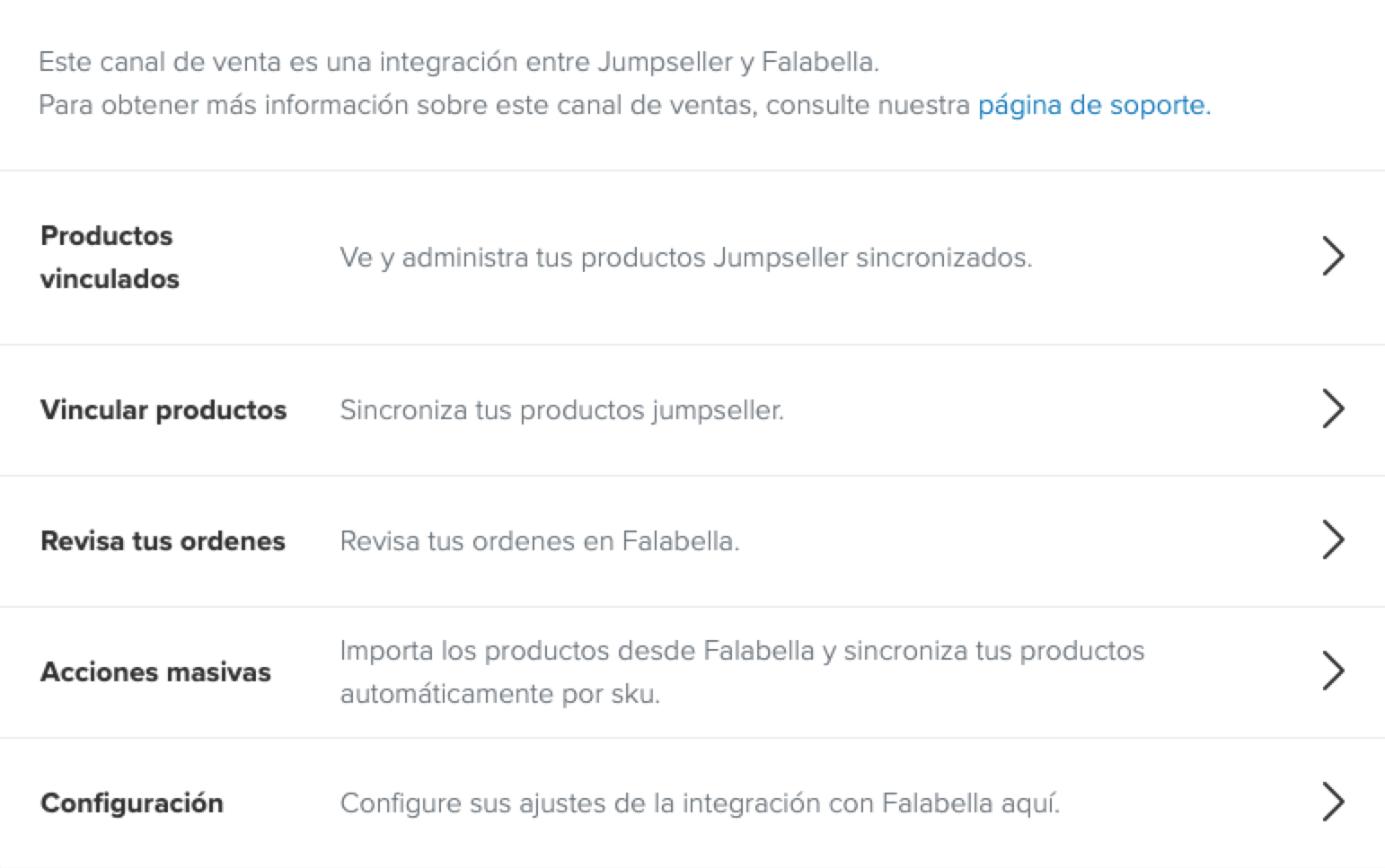 Dashboard de Falabella Marketplace