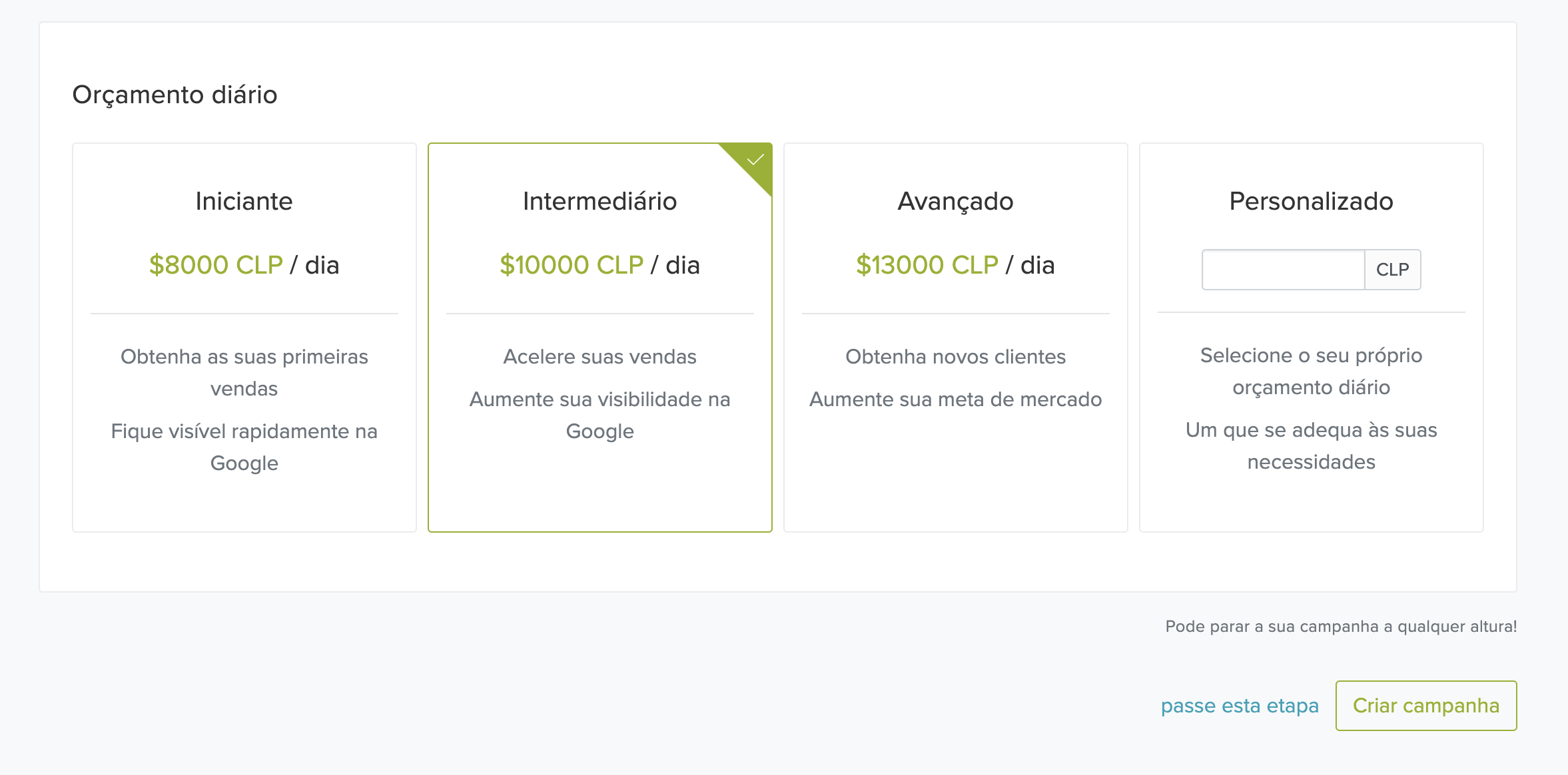 Create Campaign Budget