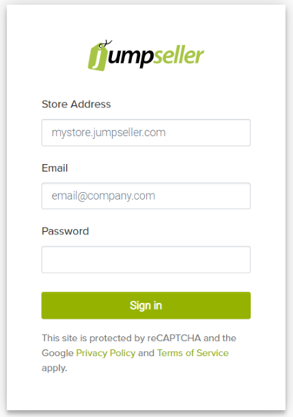 jumpseller sign in form