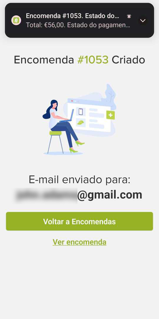 informação da encomenda