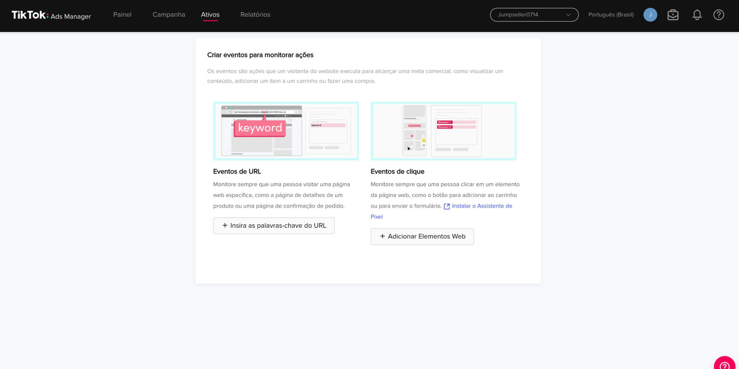 Criar eventos de URL