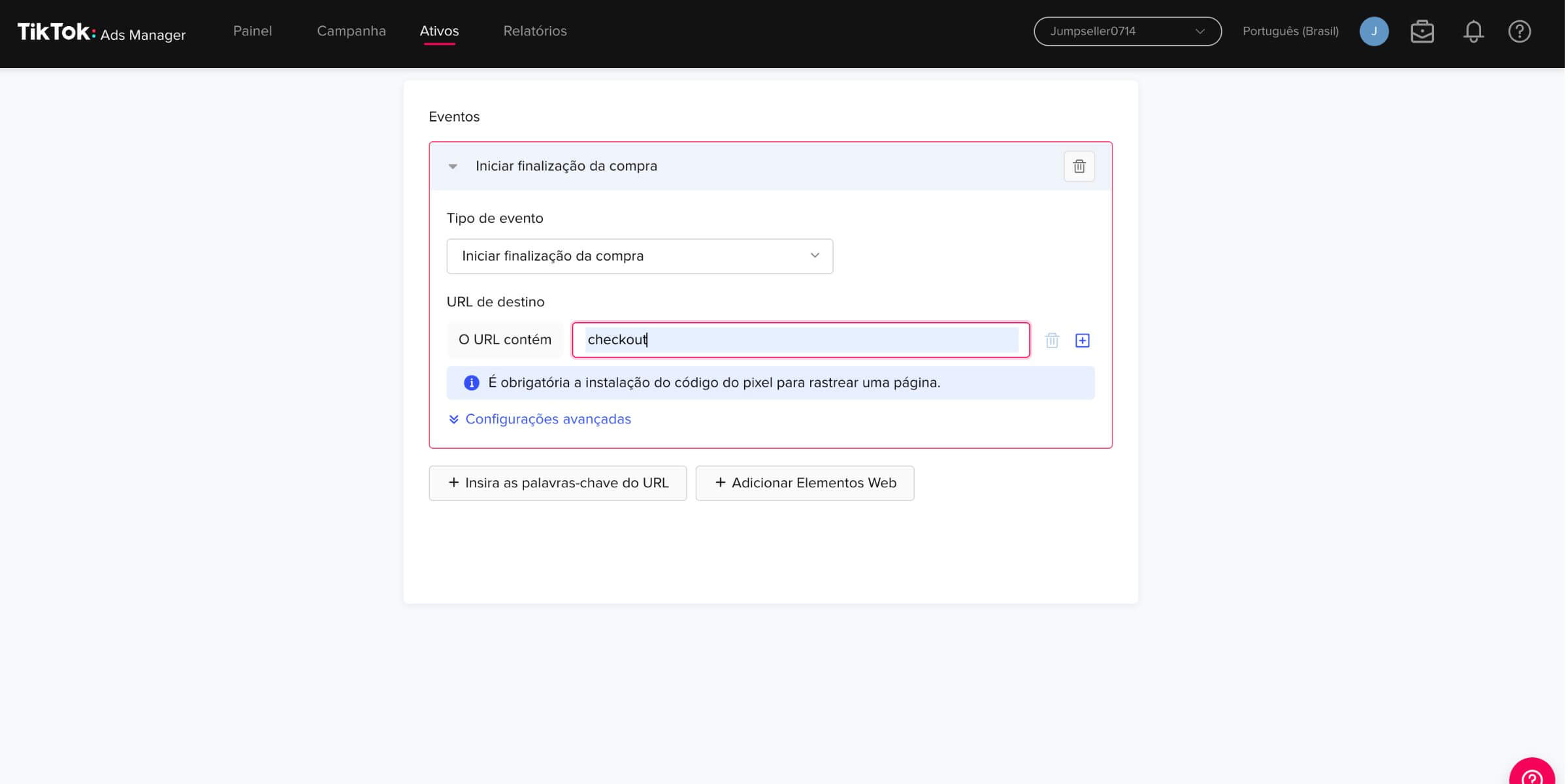 Adicionar o codigo do pixel no tema Starter