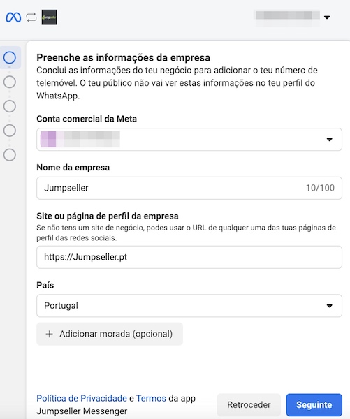 conectar ao meta business